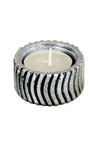 Mumluk Şamdan Tealight Mum Uyumlu Tekerlek Model - Gümüş Eskitme