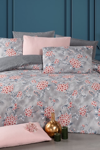 Lastikli Çarşaflı Tek Kişilik Nevresim Takımı Redwin Kırmızı-füme