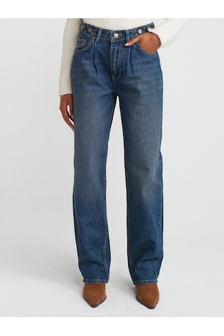 Dilvin 71761 Kemeri Apoletli Balon Denim Pantolon Tint