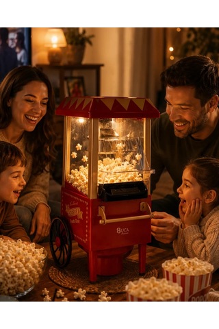Sıcak Hava Popcorn Makinesi Yağsız Mısır Patlatıcı Nostaljik Tasarım Çok Renkli