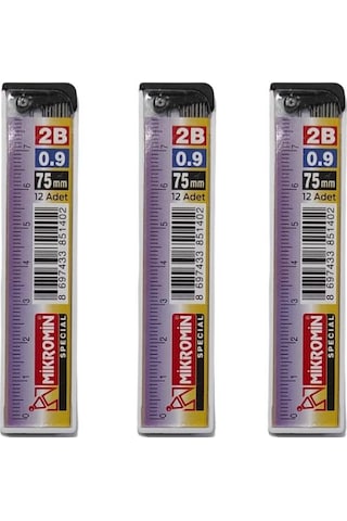 Min 0.9 MM Cetvelli Kalem Ucu 75 MM Mikro Uç 3 Adet