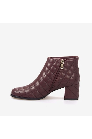 Mocassini Hakiki Deri Kadın Kapitone Bot 9209-22 Bordo
