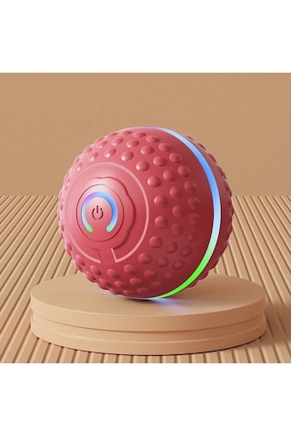 Turcoshop11 1 Otomatik Zıplayan Kırmızı Köpek Oyuncağı Usb Şarjlı Akıllı İnteraktif Top Küçük Orta Büyük Boy Köpekler İçin