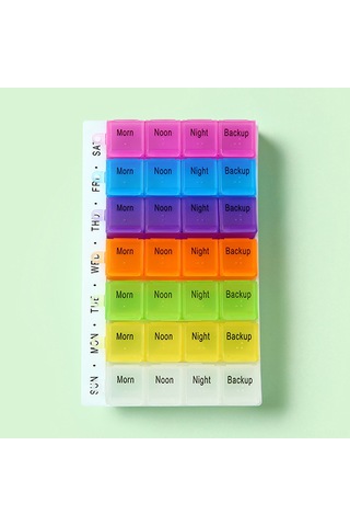 Mufunye Pratik Hap Organizer - 18.3x11.4x2.3cm Boyut, 120g Hafif Ve Taşınabilir