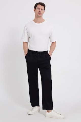 Tudors Erkek Siyah Baggy Fit Rahat Kesim Modal Kumaş Soft Doku Beli Bağcıklı Yan Cepli Eşofman Altı-46289