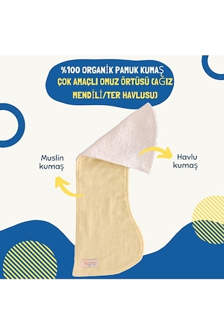 Organik Pamuk Kumaş Müslin Çift Yönlü Çok Amaçlı Omuz Örtüsü