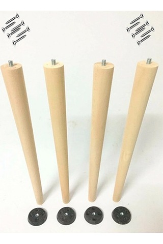 4 Adet Lüks 70 Cm Ahşap Ham Masa Ayağı Çap: 5.5 Cm Hobi Dıy