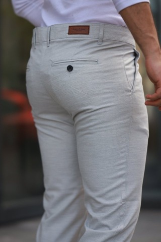 Erkek Dokuma Kumaş Pantolon Gri