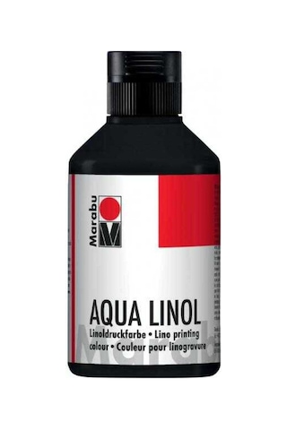 Marabu Aqua Linol Baskı Boyası Black 250 Ml