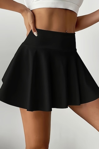 Merry See Esnek Likralı Bol Kesim Cepli Taytlı Sporcu Şort Etek - Tenis Eteği Siyah