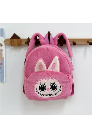 Vkemall Küçük Çocuklar İçin Yumuşak Oyuncak Desenli Plüsh Çift Omuz Çantası - Pembe Diğer