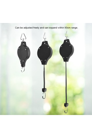 Ximistore9 90cm Uzatılabilir Abs Saksı Asıcı, 15kg Yük Kapasitesi, Metal Kanca İle Balkon Ve Bahçe İçin