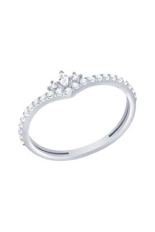 Diamond Line - Gülaylar - Beyaz Altın 14 Ayar Trend Yüzük (528823934)