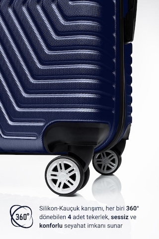 G&d Polo Suitcase Abs 3'lü Lacivert Lüx Valiz Seyahat Seti 600.04-set Lacivert