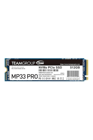 Team Mp33 Pro 512gb 2400/2000mb/s Nvme Pcıe Gen3x4 M.2 Ssd Disk