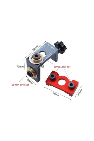 Sones 3'ü 1 Arada Delme Konum Belirleyici Yuvarlak Ahşap Konnektörler Açık Makine Konum Belirleyici Monomer + Somun Anahtarı