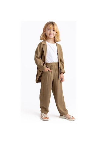 Oliven The Kid Unisex Klasik Keten Pantolon Caramel Caramel Kahverengi