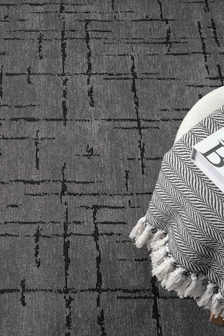 Gaia Antrasit Halı Yıkanabilir Kaymaz Taban Şönil Kilim Dokuma Pamuk Taban Kilim 10123 Antrasit