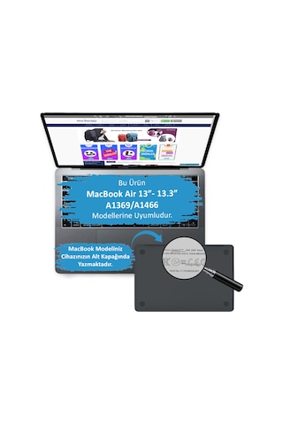 Apple Uyumlu MacBook Air Kılıfı 13 İnç Mac Air Mat Eski Usb'li Model 2010-2017 A1369 A1466 İle Siyah