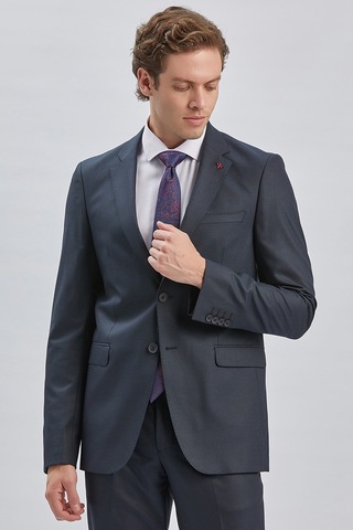 İmza Lacivert Gabardin Mono Yaka 8 Drop Slim Fit Dar Kesim Basic Takım Elbise 1001255006 Basic Lacivert
