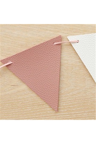 Moveevo 3 Metre Deri Askı Bayrak Seti - Pembe Renk, Çadır Ve Dış Mekan Dekorasyonu 12 Adet Bayrak Pembe