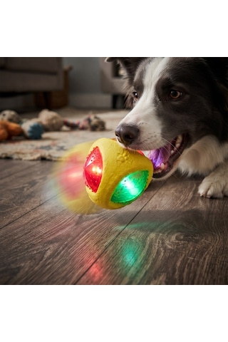Özel Seri Işıklı Köpek Isırma Topu - Sesli Oyuncak Mini Pati Dostu Aktivite