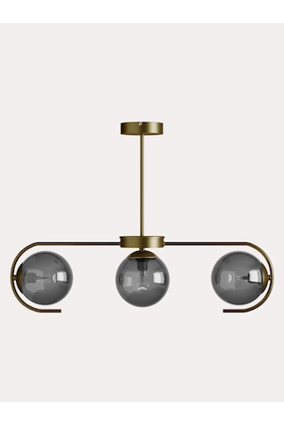 Ayza Modern Metal Gövdeli 3'lü Cam Küre Avize Tavan Aydınlat...