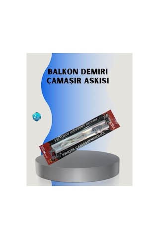 25x60 Balkon Askılığı Kare Demir Uyumlu Hava Dayanıklı Çamaşır Askısı - Azoono4036-7554 Renkli Renkli