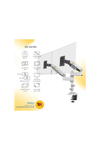 Ergonomik Monitör Standı, 17-35 İnch Uyumlu