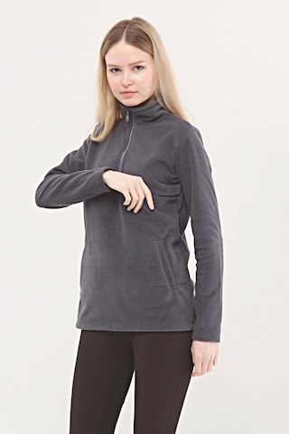 Luvmabelly Myra4551 Fermuarlı Emzirme Polar -füme-füme