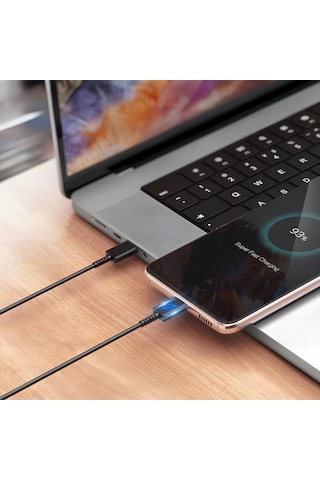 Phixi Cb460b Type-c To Type-c 60w Şarj Ve Data Kablosu Hızlı Şarj Siyah