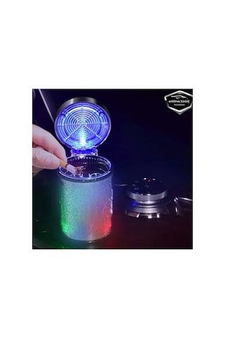 Kapaklı Spor Araç İçi Küllük, 7 Renkli Rgb Işıklı