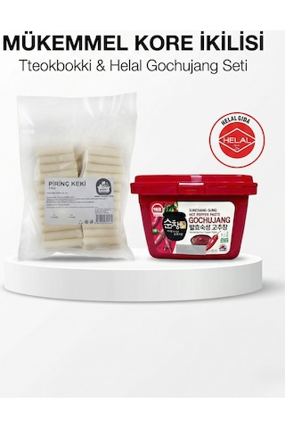 Tteokbokki Kore Pirinç Keki 1 Kg Ve Helal Gochujang 500 Gr Set