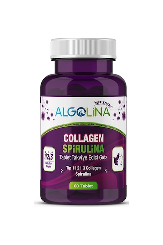 Algolina Collagen + Spirulina Tablet Takviye Edici Gıda 1260 Mg 60 Tablet