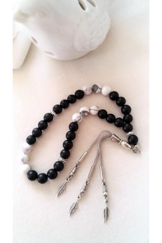 Stoneage Mat Oniks ve Hematit Doğal Taş Beşiktaş Tesbih