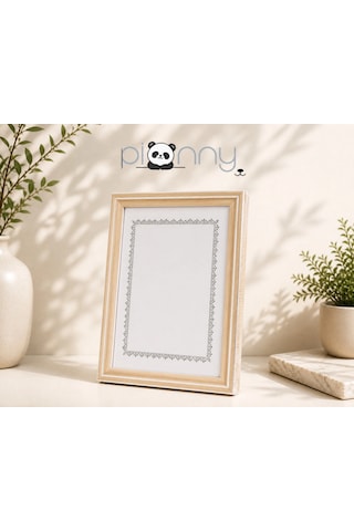 Pionny A4 Ahşap Çerçeve 21x29,7 Cm Açık Kahverengi - Beyaz