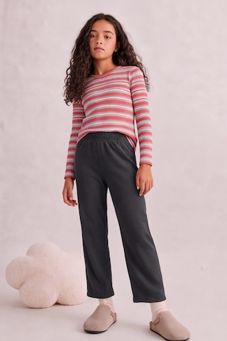 Esila Kids Kız Çocuk Çizgili Uzun Kollu Tişört Ve Rahat Kesim Pantolon Takım Bordo