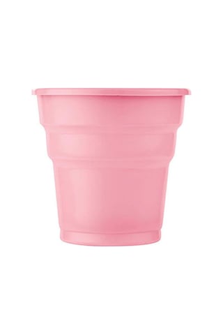 Roll-up Party Dreams Parti Davet Piknik Renkli Plastik Sert Mika Bardak - Pembe - 25'li 10 Paket Pembe