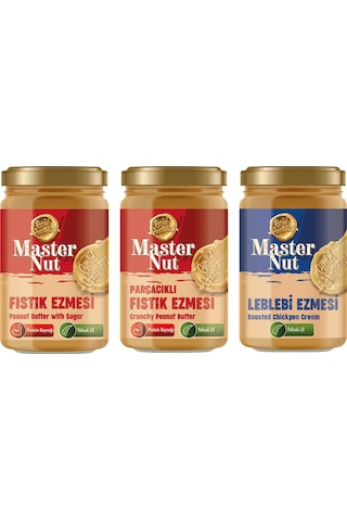 Master Nut Fıstık Ve Leblebi Ezmesi 300 Gr 3 Lü Karma Paket