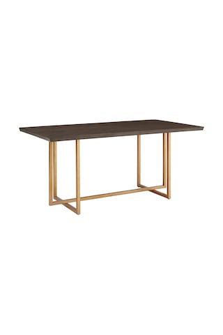 Valeria Gold Metal & Ahşap Dikdörtgen Yemek Masası