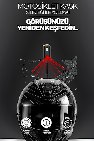 Robo Şarjlı Kask Sileceği Yedek Başlık Hediyeli 1