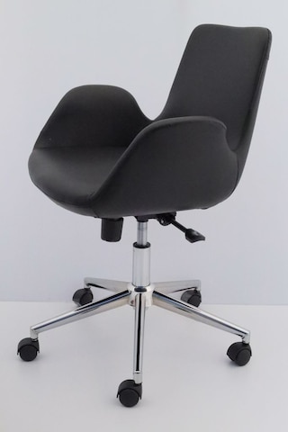 Hava Siyah Deri Ofis Çalışma Koltuğu