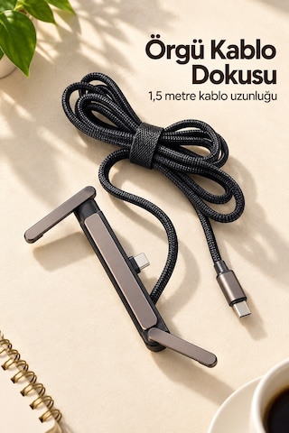 Type C Şarj Kablosu Çinko Alaşım Gövdeli Diğer