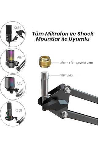 Fifine Cs1 Masa Tipi Mikrofon Standı - Mikrofon Sehpası 35 x 35 CM