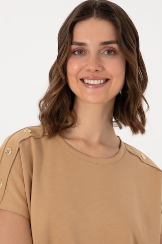 U.S. Polo Assn. Kadın Camel Bisiklet Yaka Tişört 50300737-VR015