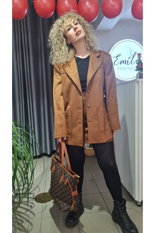 Mylook Premium Süet Astarlı Ceket Taba