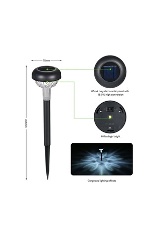 Tomshine 6 Adet Led'ler Dış Mekan Güneş Enerjili Lamba Beyaz