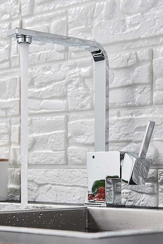 Hms Mix Kuğu Kare Mutfak Eviye Bataryası Sıcak Soğuk Su Çıkışlı