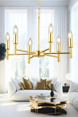 Vaneo 6 Lı Gold Modern Genç Odası Mutfak Salon Avize Çok Renkli