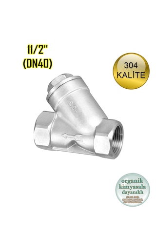 Paslanmaz Çelik Pislik Tutucu Filtre Y Tip 11/2'' 304 Kalite